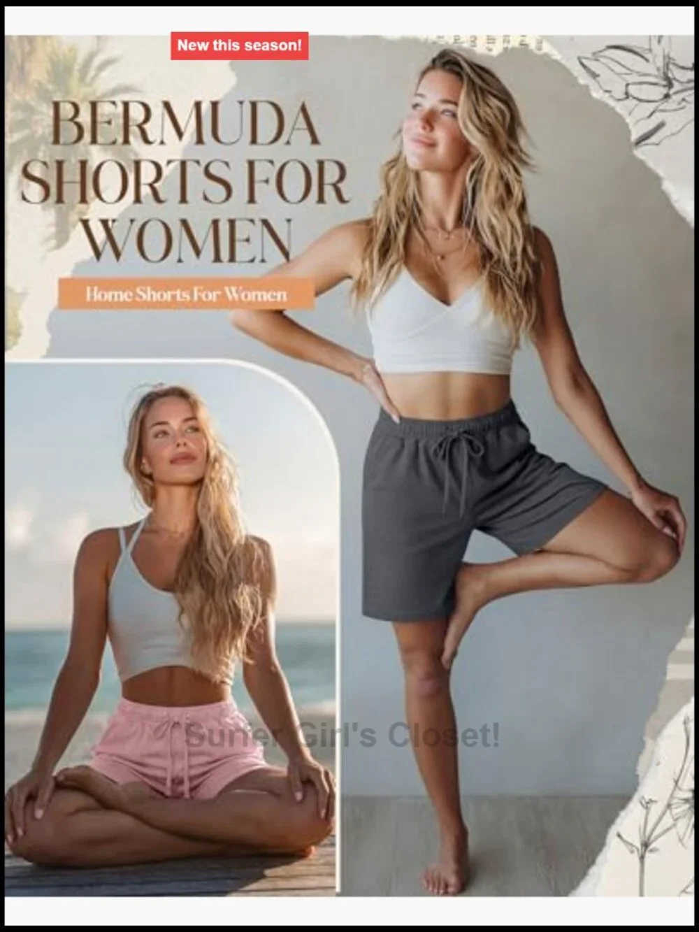 Women's 3 Pack Bermuda Shorts with Pockets Running Yoga